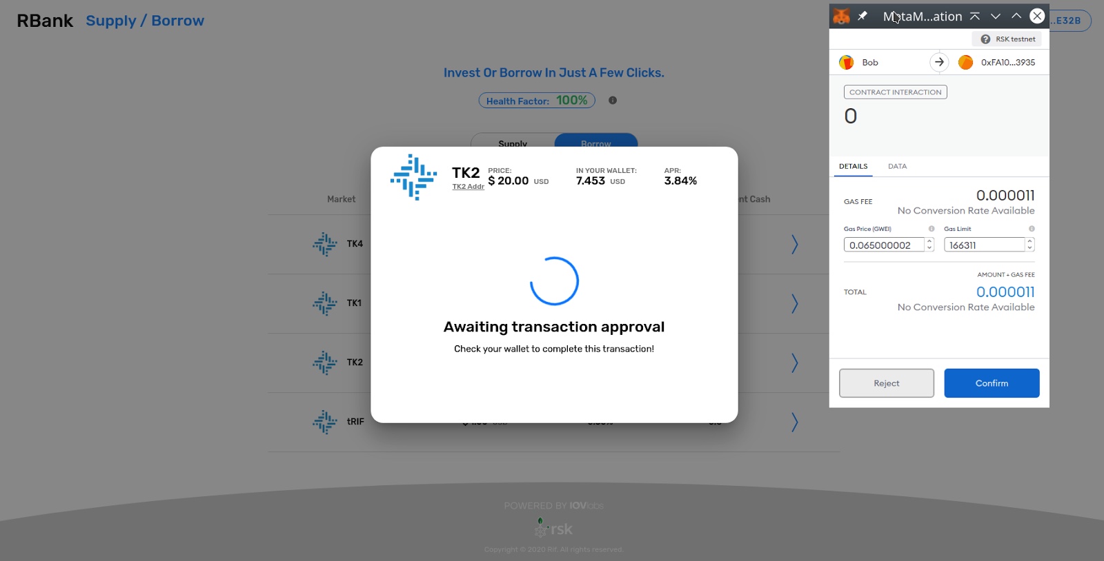 RBank - AwaitingTransactionApprovalForBorrow