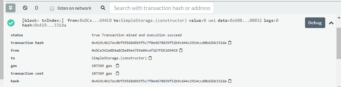 transaction details