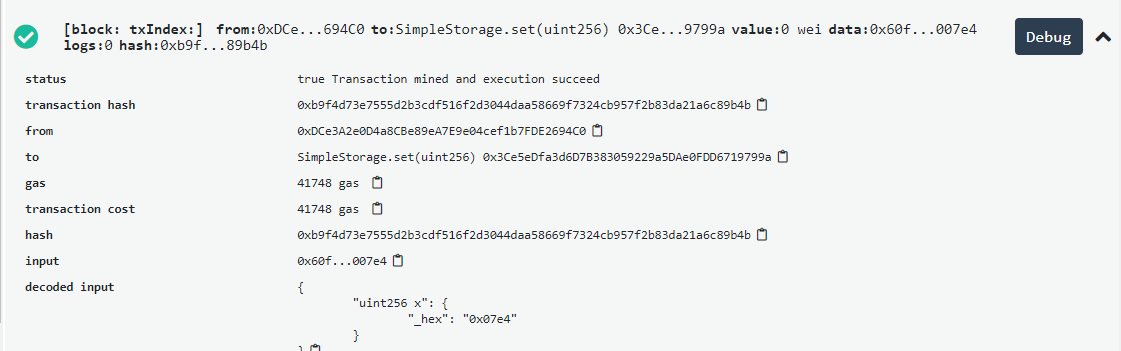 transaction details