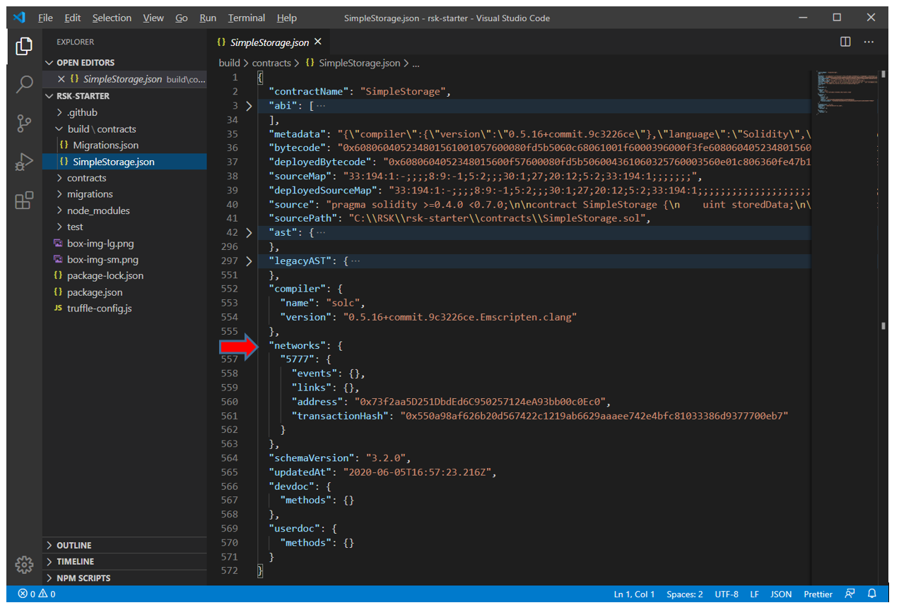 simpleStorage.json networks