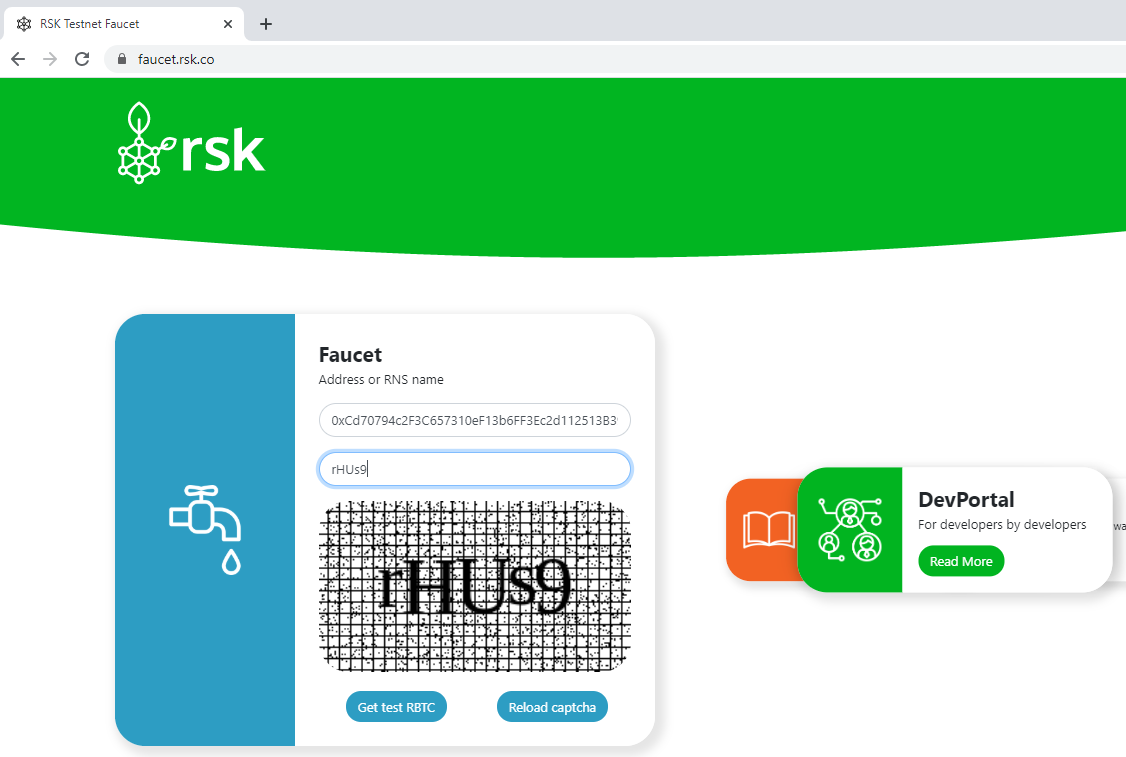 faucet.testnet.rsk.co