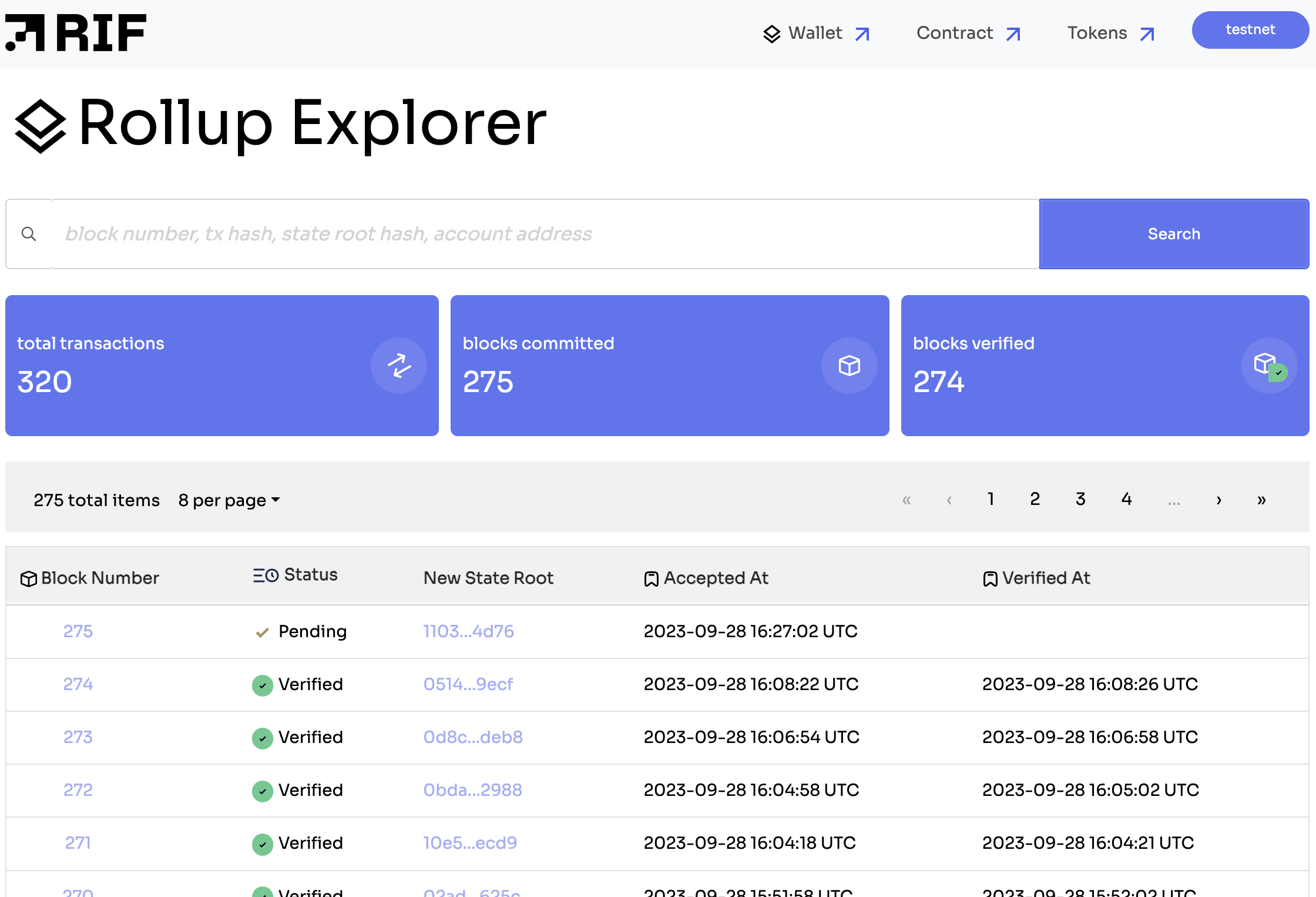 RIF Rollup Block Explorer