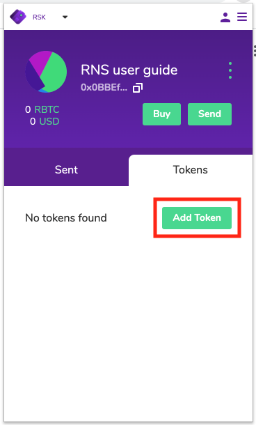 Setup - Nifty wallet Add token